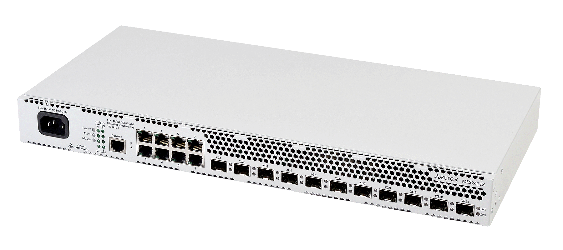 Ethernet-коммутатор MES2411X, 8x1G RJ45 + 11x1G/10G SFP+, L3, 220V AC
